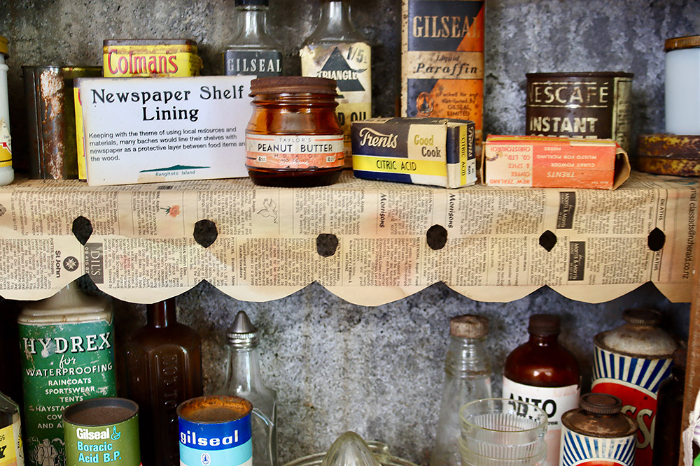 Kitchen shelving and historic items